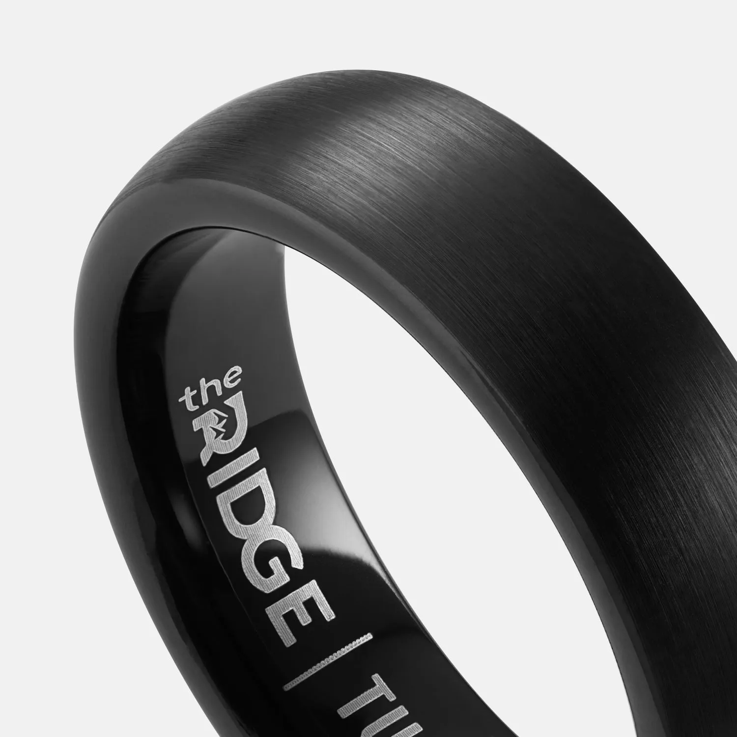 Ridge 6mm Rounded Ring Set - Royal Black