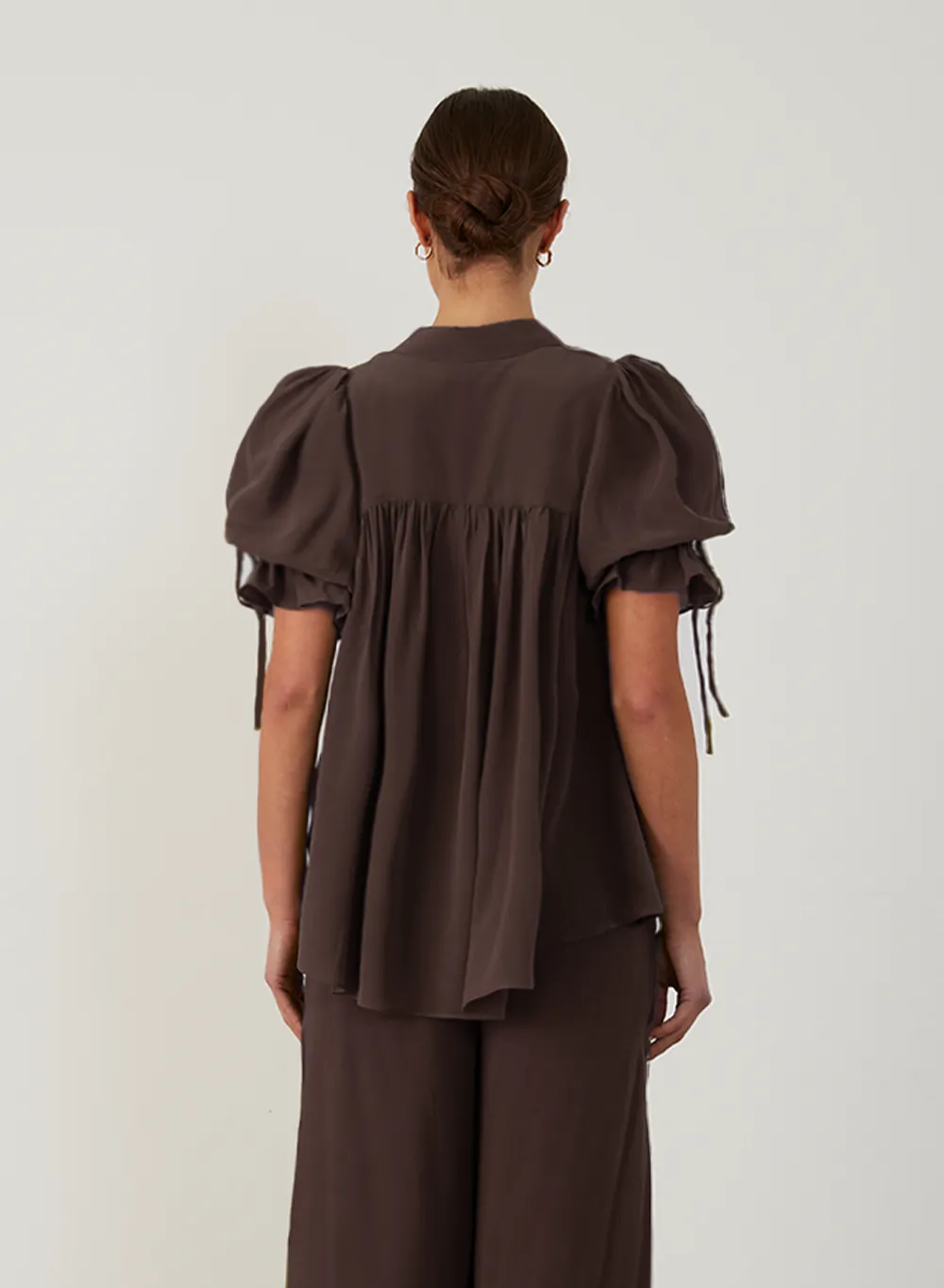 Sara Silk Shirt | Chocolate