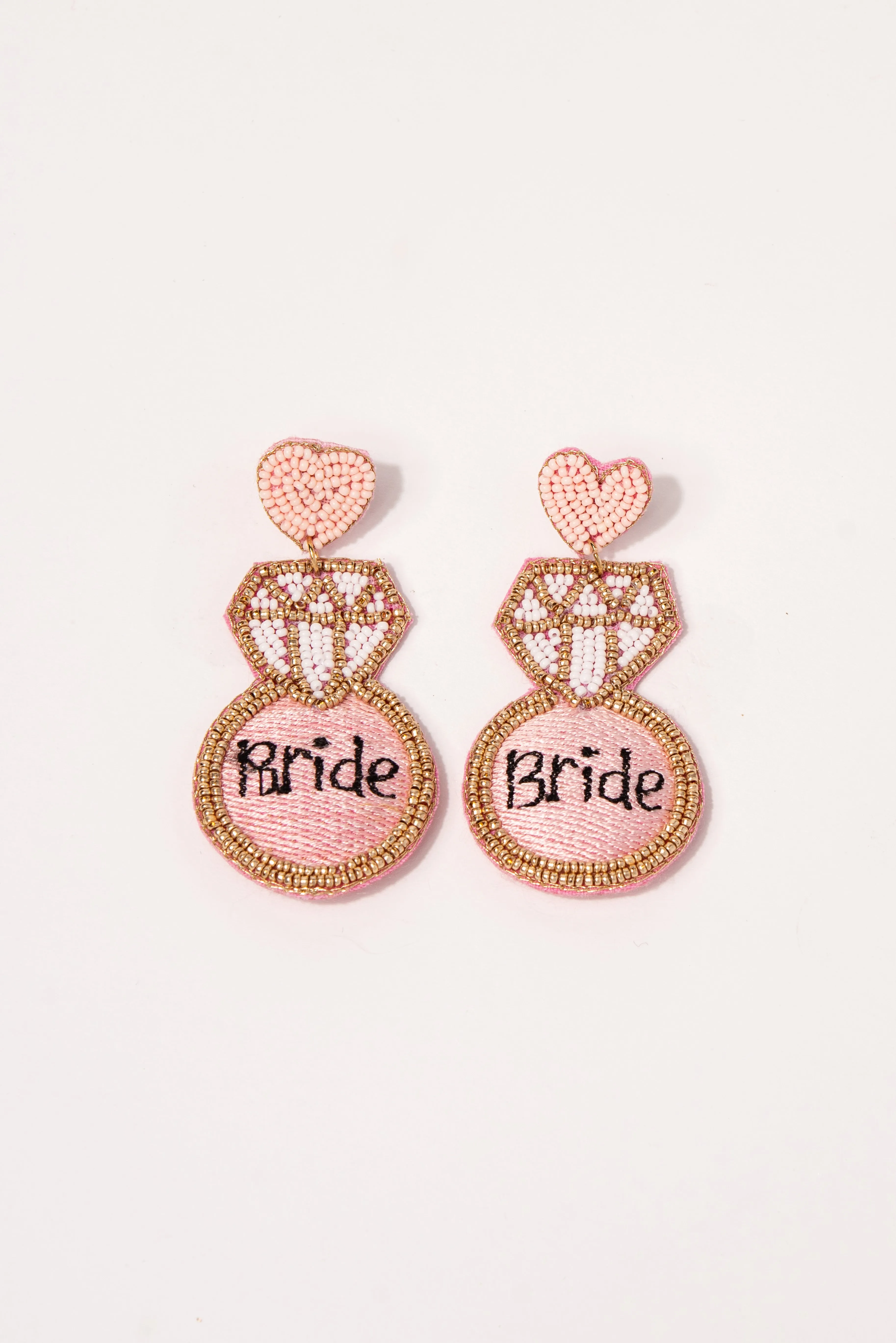 Sewn Bride Post Back Earrings