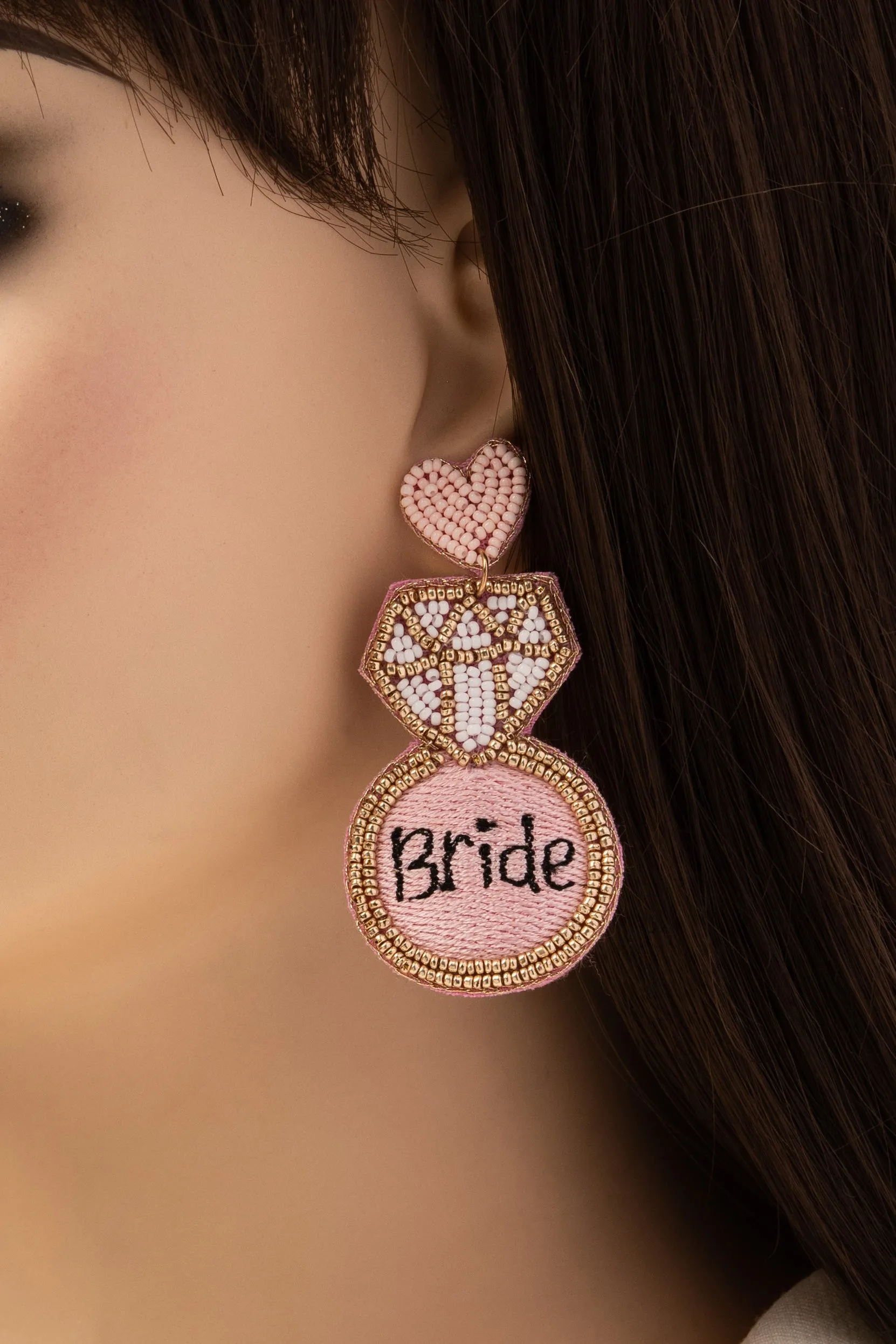 Sewn Bride Post Back Earrings