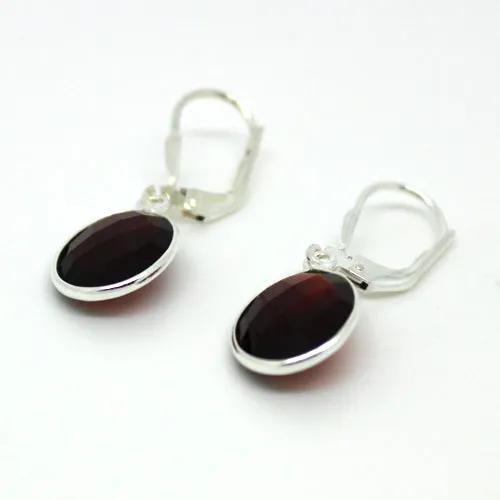 Silver Garnet Earrings