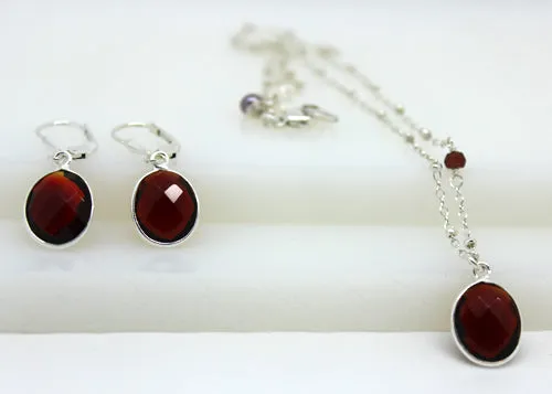 Silver Garnet Earrings