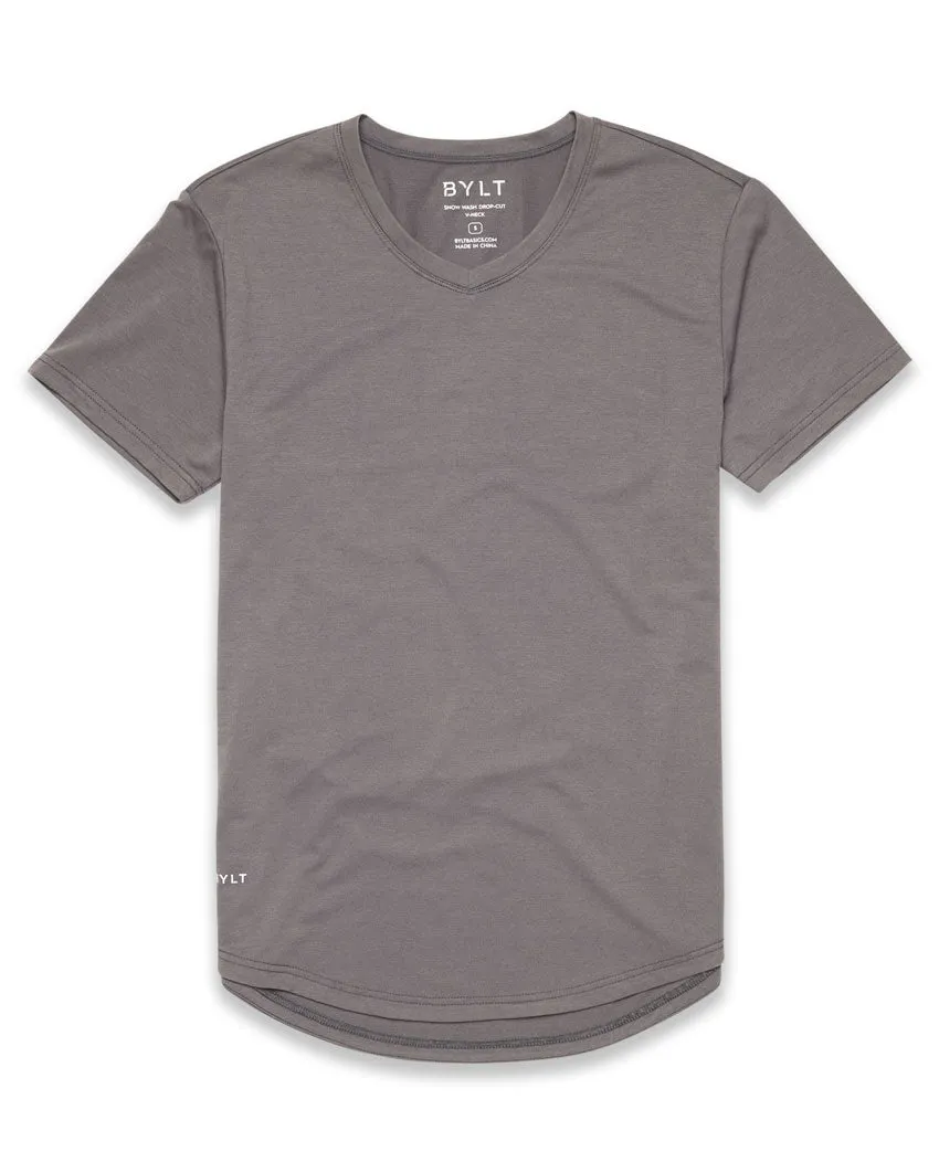 Snow Wash Drop-Cut V-Neck