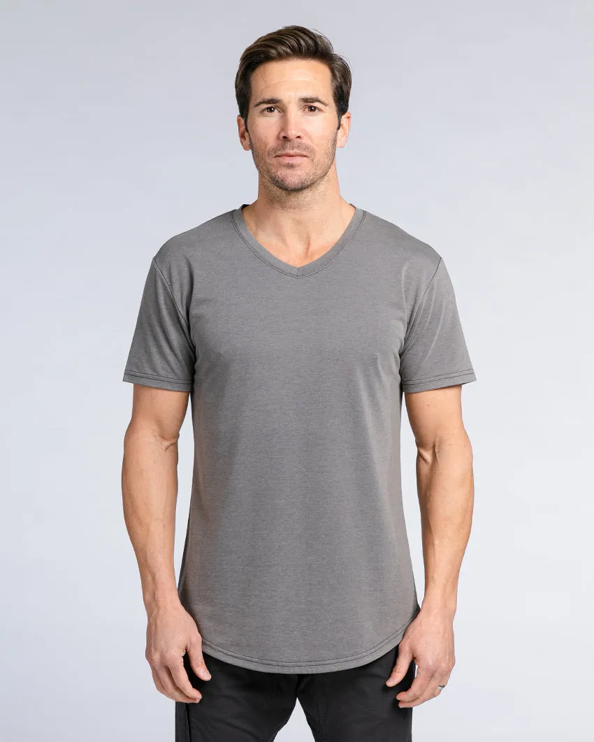 Snow Wash Drop-Cut V-Neck