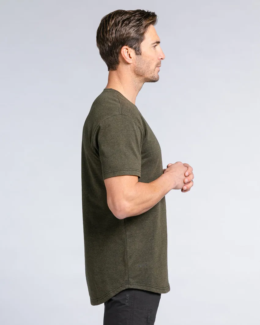 Snow Wash Drop-Cut V-Neck