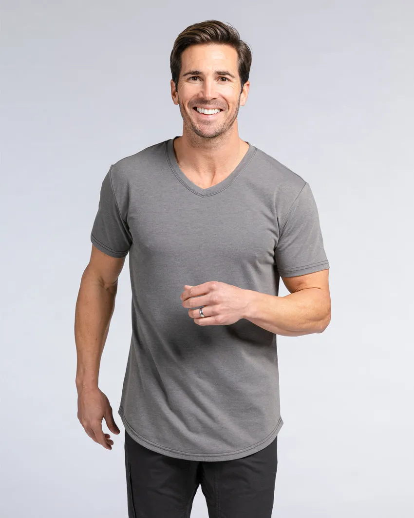 Snow Wash Drop-Cut V-Neck