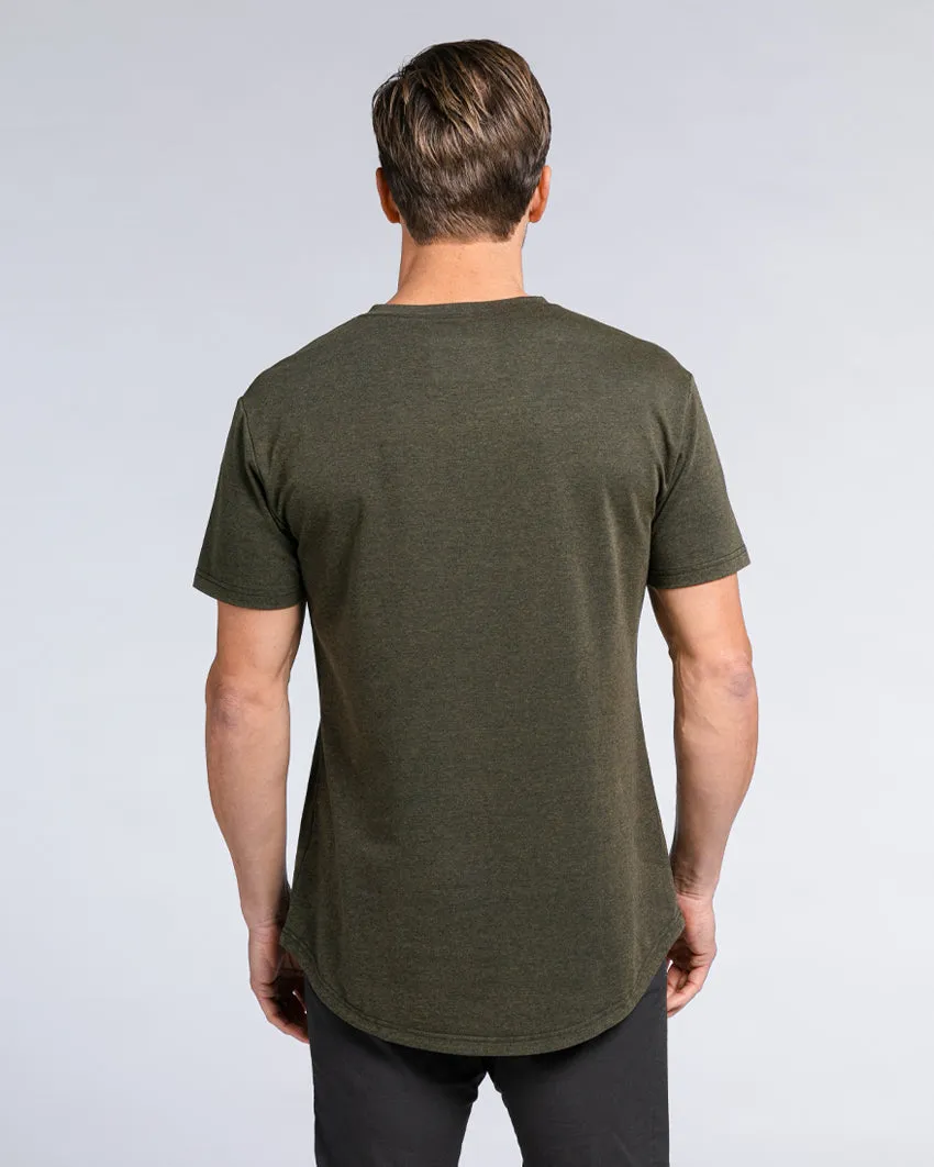 Snow Wash Drop-Cut V-Neck