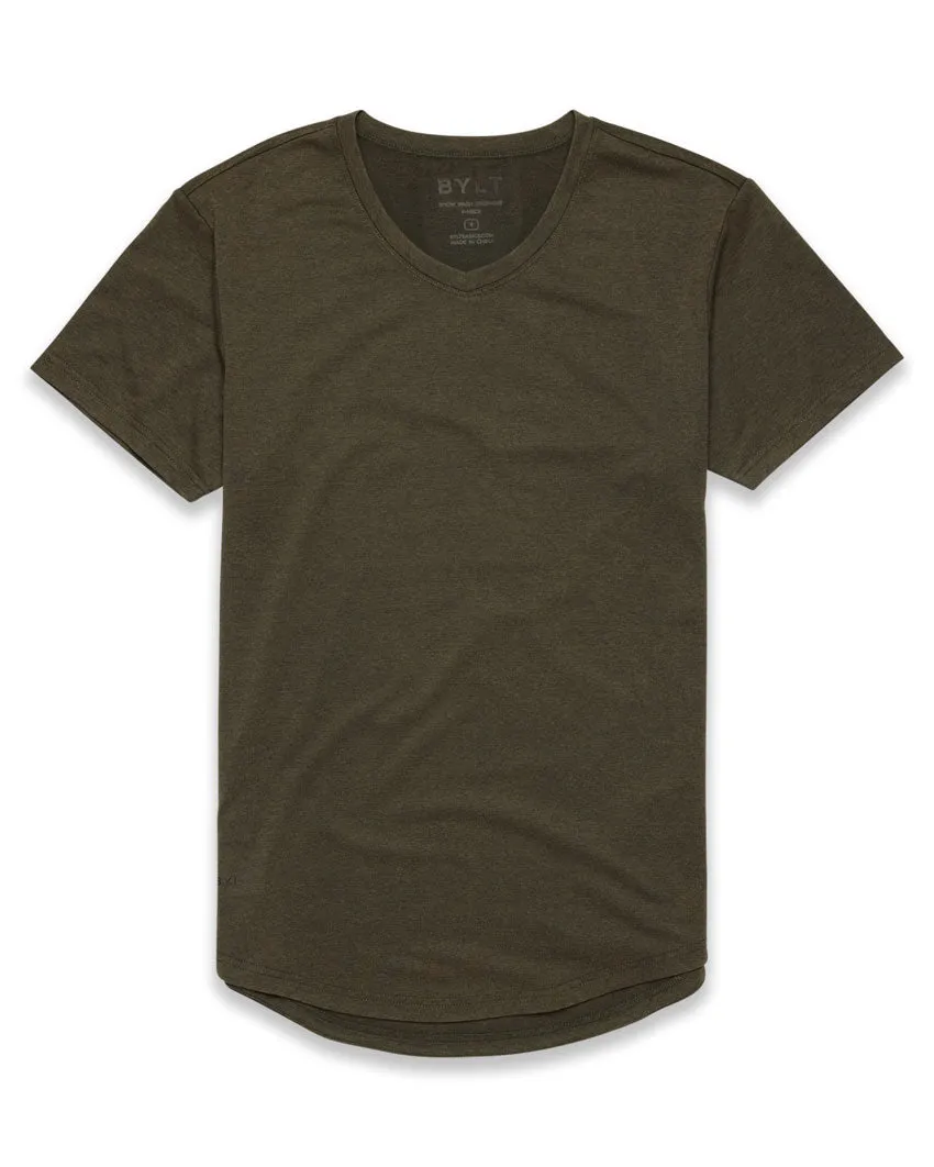 Snow Wash Drop-Cut V-Neck