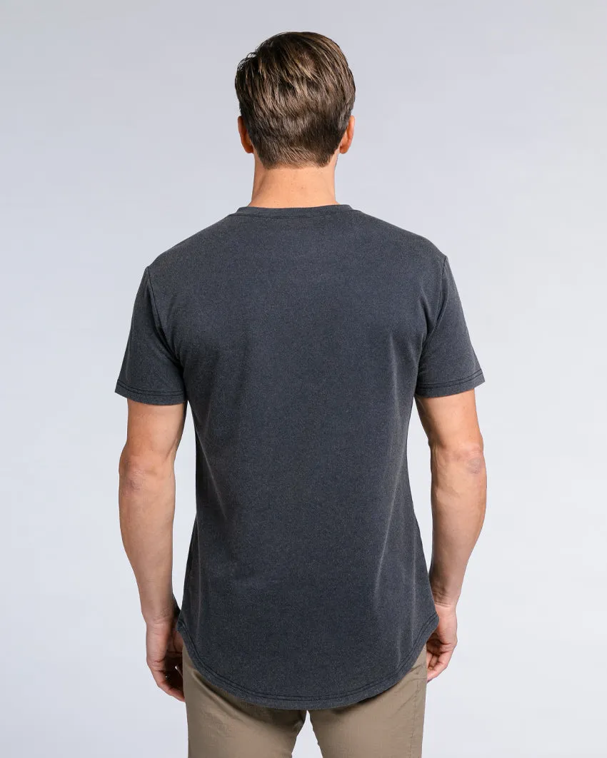 Snow Wash Drop-Cut V-Neck