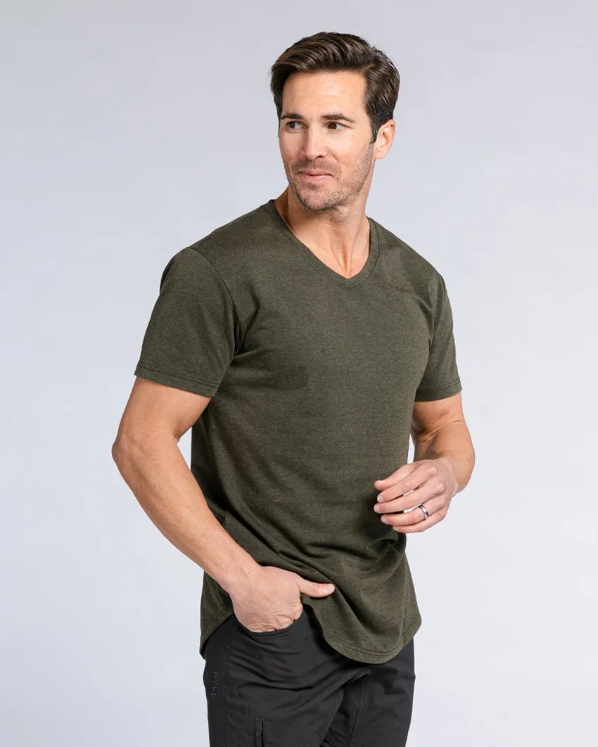 Snow Wash Drop-Cut V-Neck