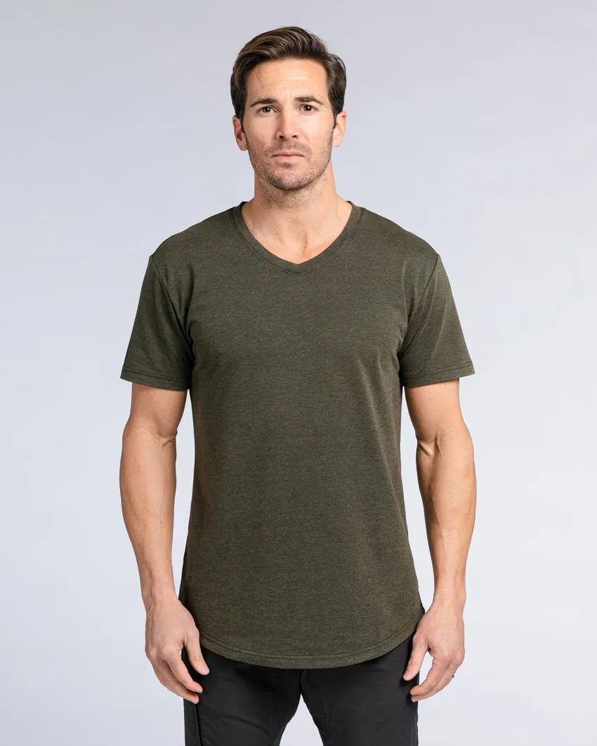 Snow Wash Drop-Cut V-Neck