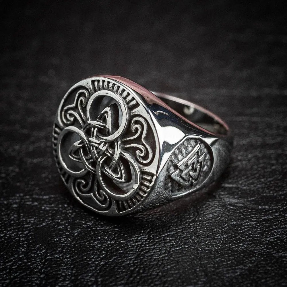 Stainless Steel Open Cut Triskelion Ring