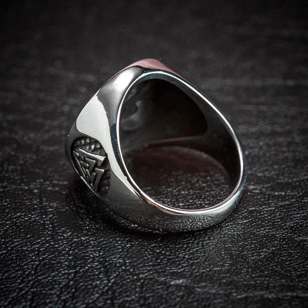 Stainless Steel Open Cut Triskelion Ring