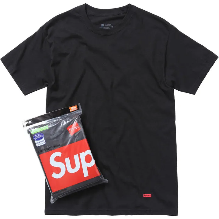 Supreme®/Hanes® Tagless Tees (3 Pack) (Black)