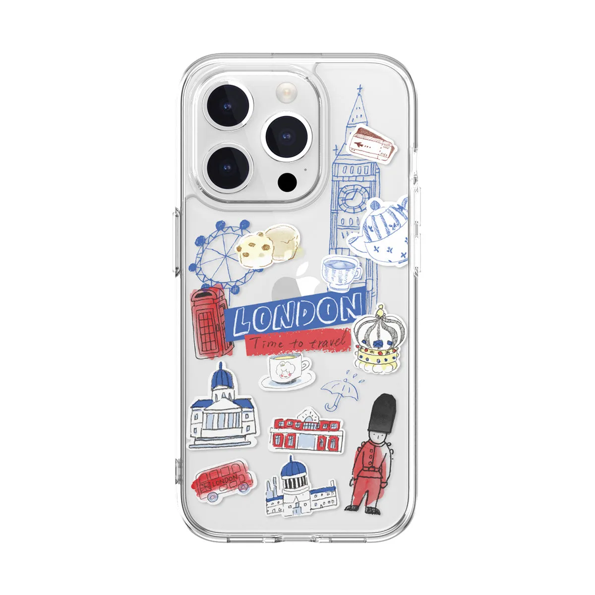 SwitchEasy City Hand-drawn Print Case with AirBarrier Shockproof Clear Case for iPhone 15 Series