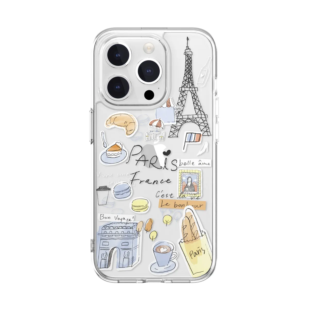 SwitchEasy City Hand-drawn Print Case with AirBarrier Shockproof Clear Case for iPhone 15 Series