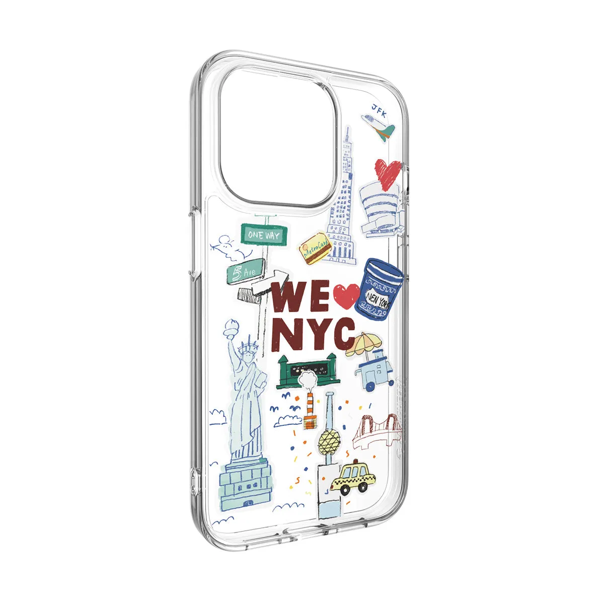 SwitchEasy City Hand-drawn Print Case with AirBarrier Shockproof Clear Case for iPhone 15 Series