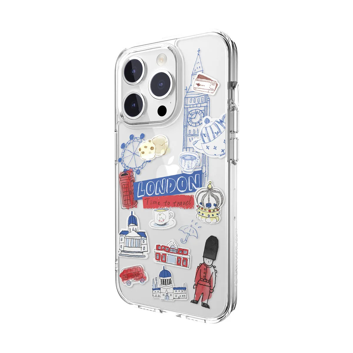 SwitchEasy City Hand-drawn Print Case with AirBarrier Shockproof Clear Case for iPhone 15 Series