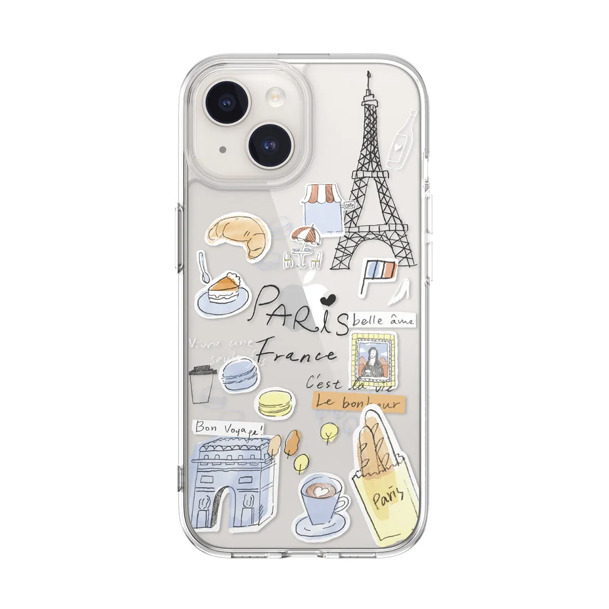 SwitchEasy City Hand-drawn Print Case with AirBarrier Shockproof Clear Case for iPhone 15 Series