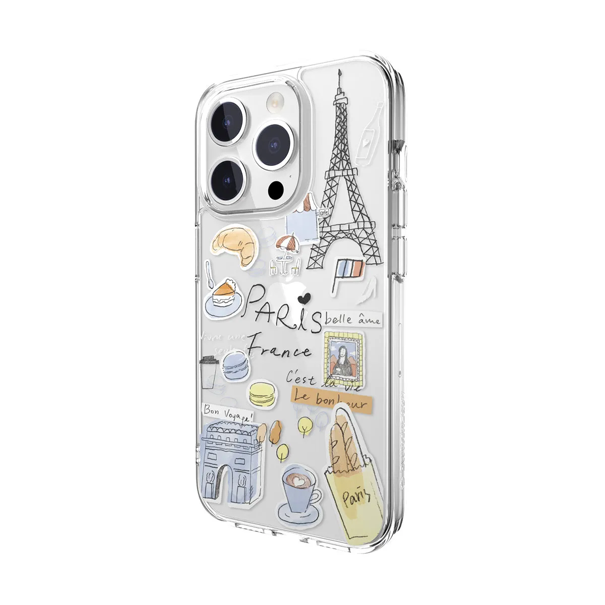 SwitchEasy City Hand-drawn Print Case with AirBarrier Shockproof Clear Case for iPhone 15 Series