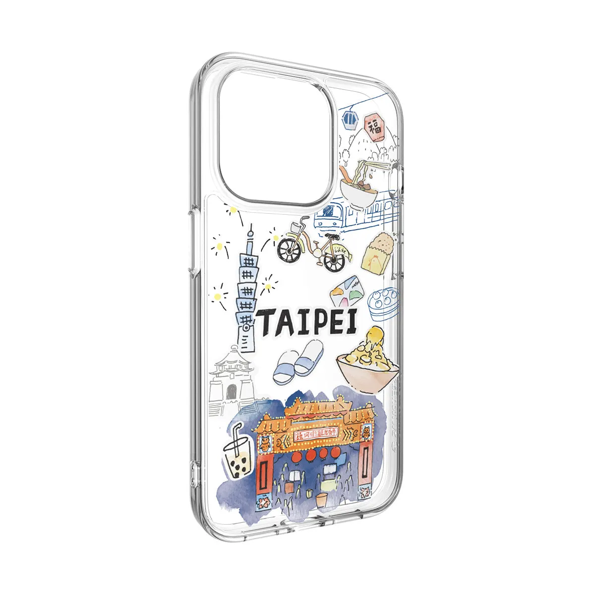 SwitchEasy City Hand-drawn Print Case with AirBarrier Shockproof Clear Case for iPhone 15 Series