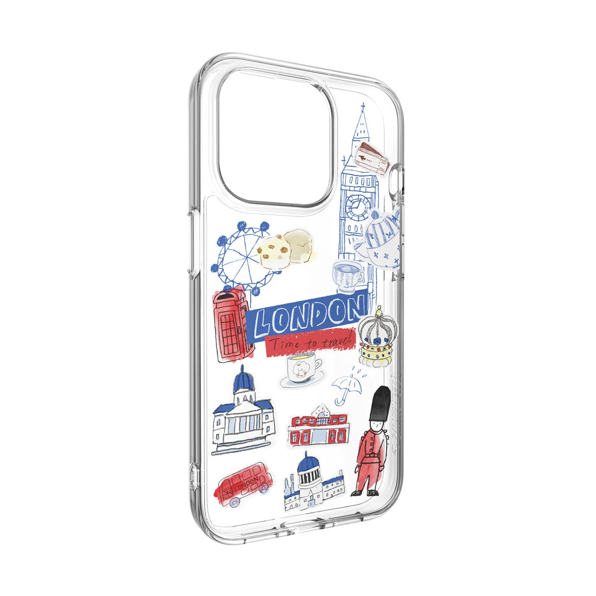 SwitchEasy City Hand-drawn Print Case with AirBarrier Shockproof Clear Case for iPhone 15 Series