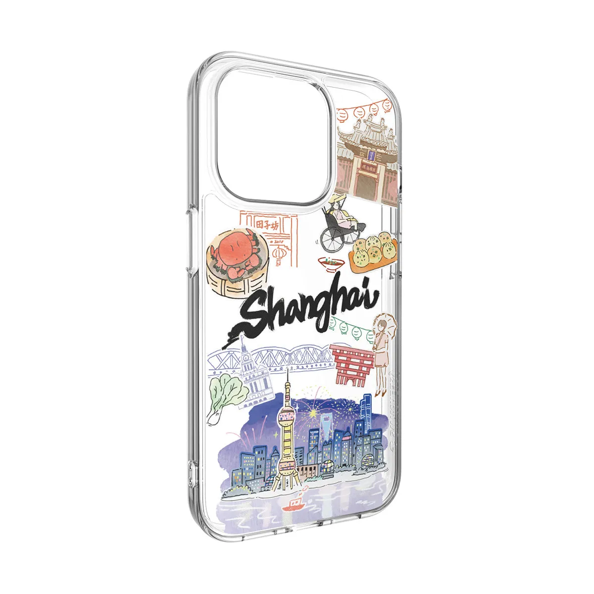 SwitchEasy City Hand-drawn Print Case with AirBarrier Shockproof Clear Case for iPhone 15 Series