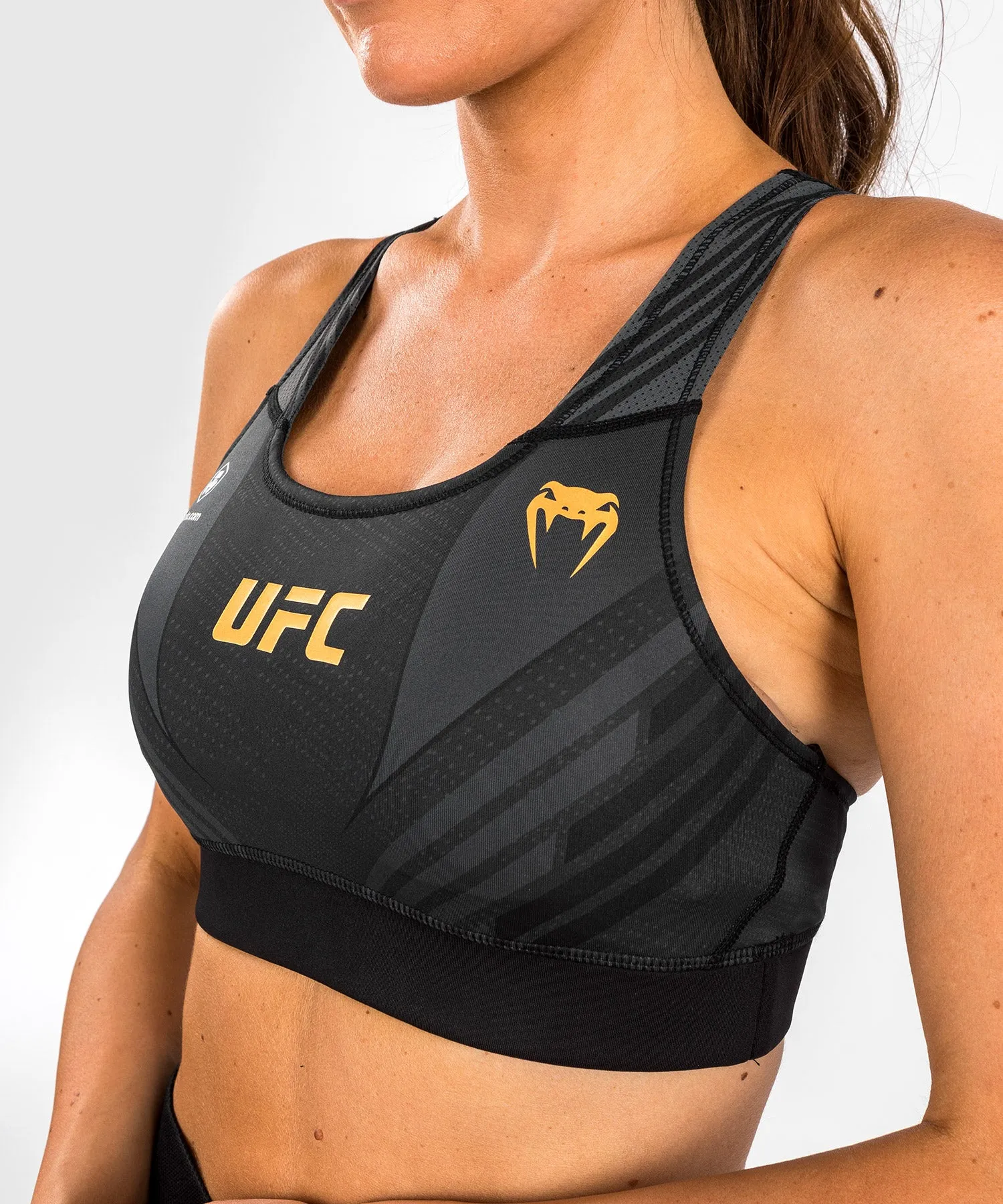 UFC Venum Authentic Fight Night 1.0 Women's Sport Bra - Black/Gold