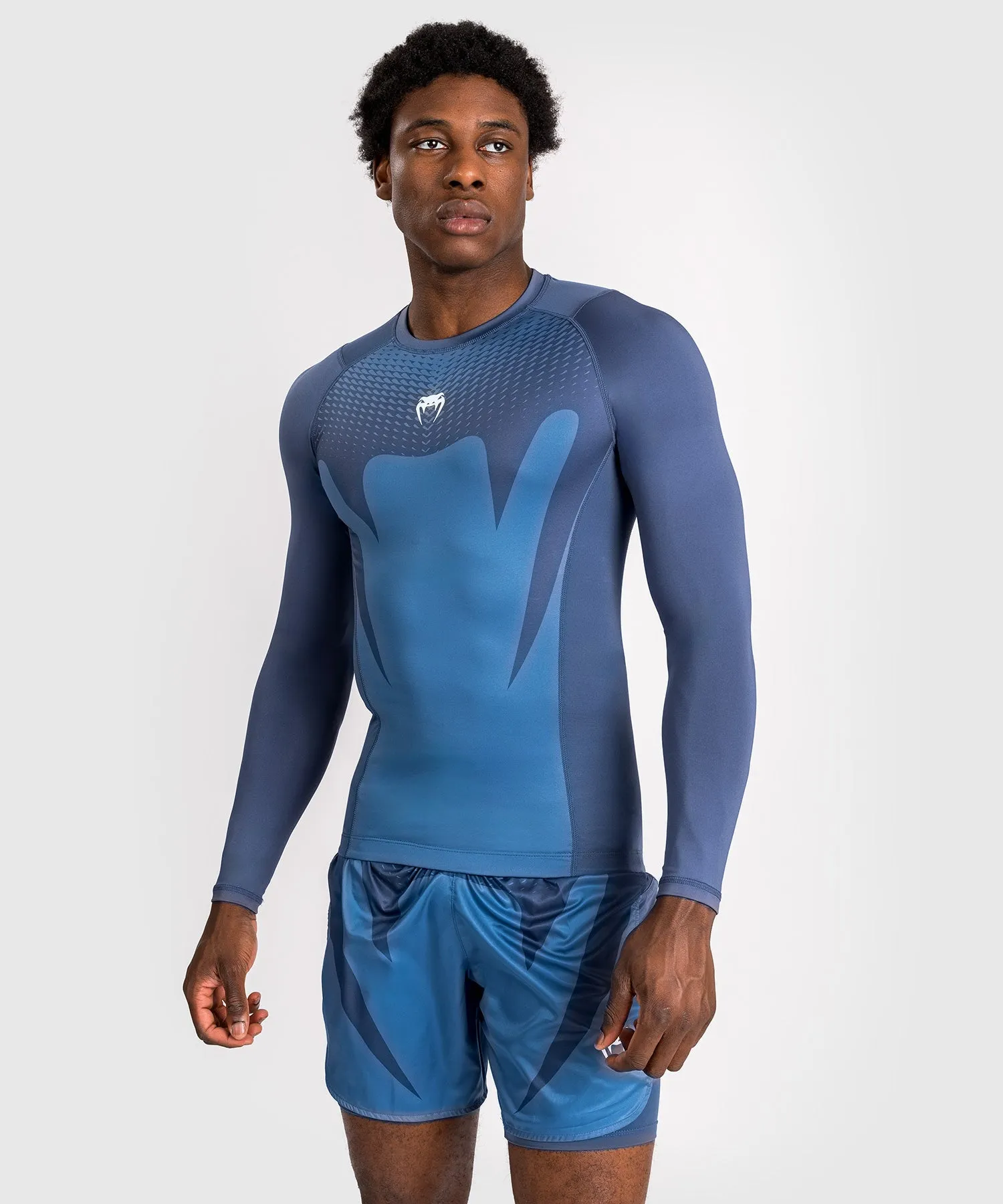 Venum Attack Men's Long Sleeve Rashguard - Navy Blue