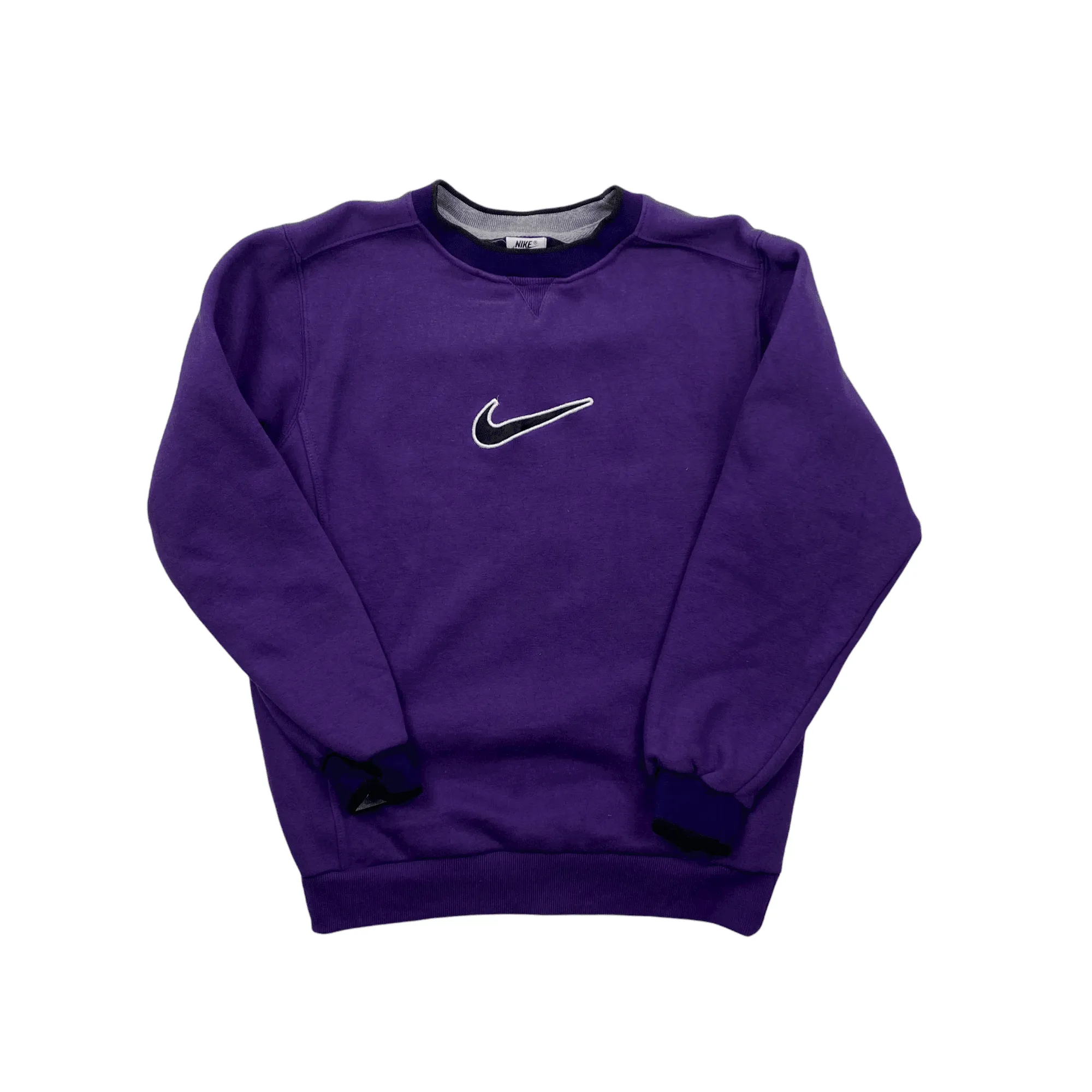 Vintage 90s Women's Purple Nike Large Logo Sweatshirt - Small