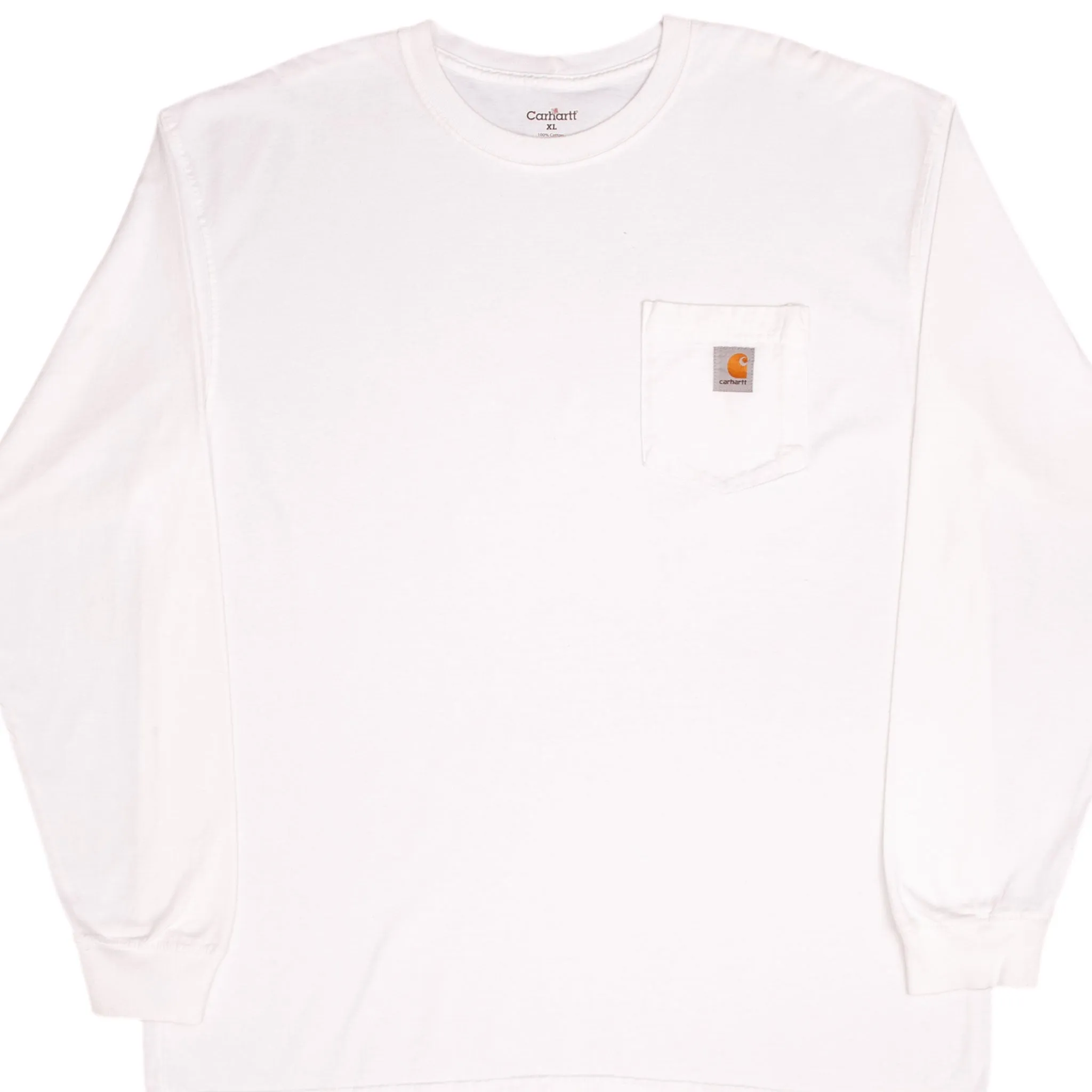 VINTAGE CARHARTT CLASSIC WHITE LONG SLEEVE POCKET TEE SHIRT 2000S SIZE XL