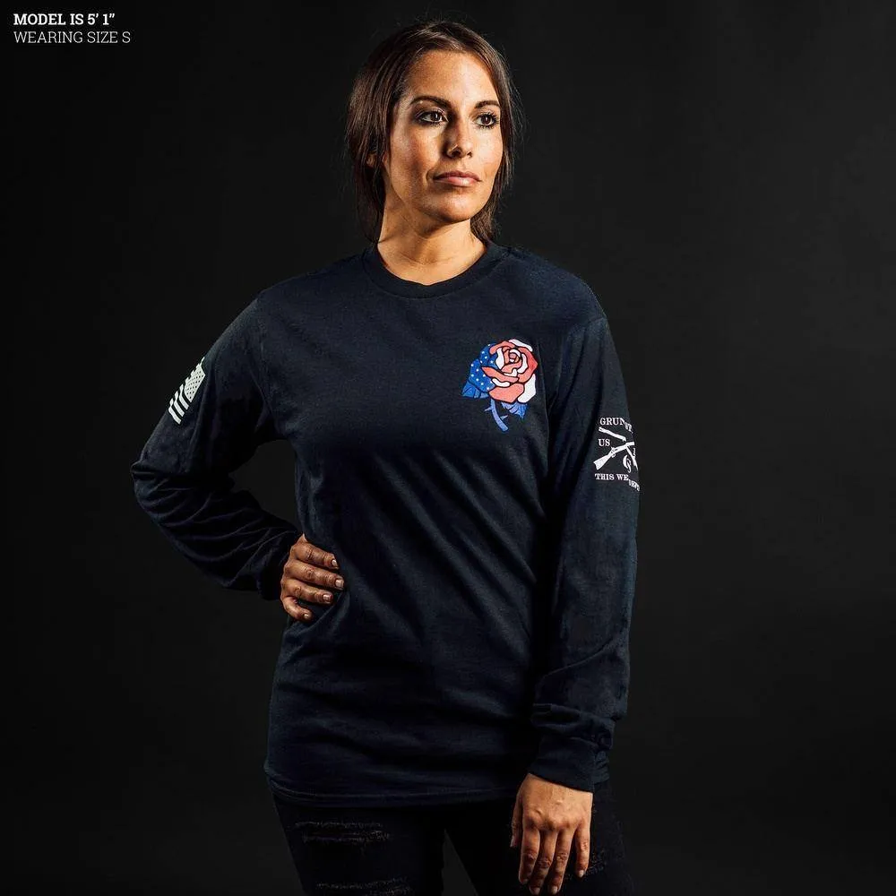 Women's Freedom Rose Long Sleeve - Black