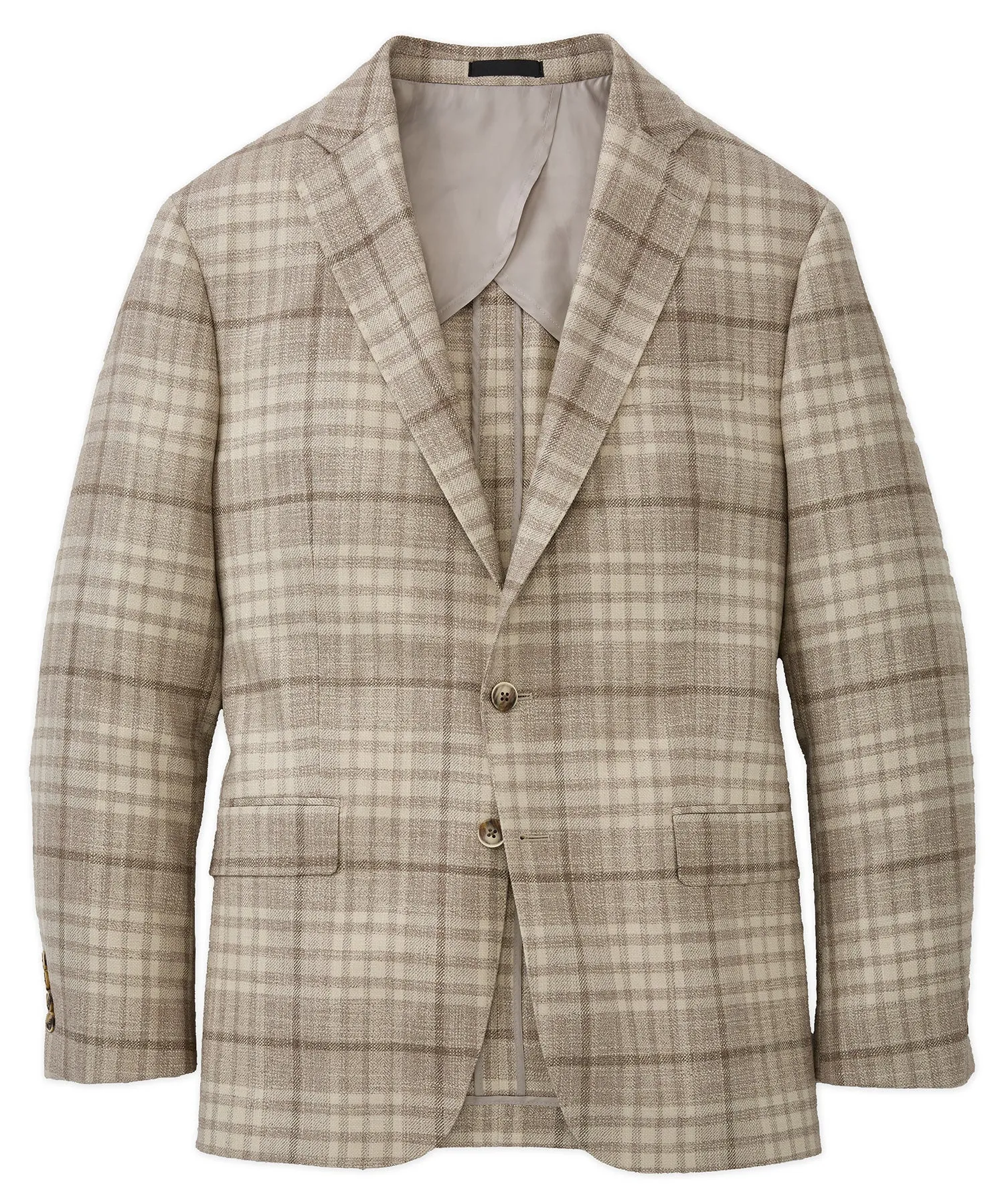 Wool-Silk-Cashmere Plaid Sport Coat